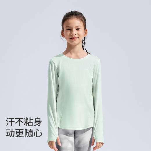 moodytiger女童运动休闲风纯色长袖打底T恤61210151 商品图3