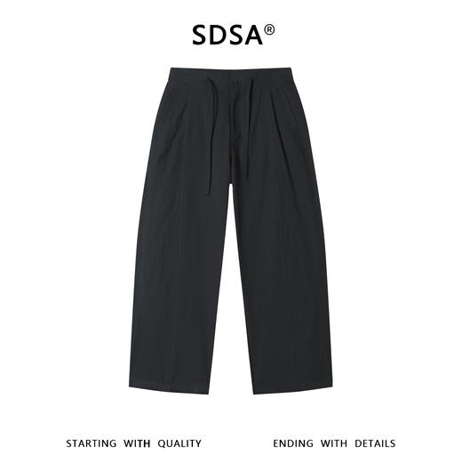 SDSA男装2026新款高贵轻奢韩系休闲纯色褶皱抽绳休闲裤百搭时尚 商品图0