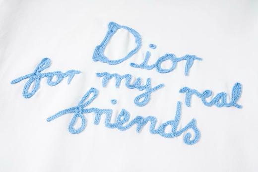 F040715夏季新款双纱面料草写手写刺绣字母印花情侣圆领短袖T恤 商品图5