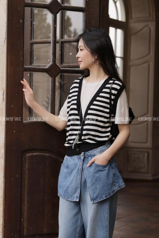 【门店同款】ENJOY夏季假两件短袖针织上衣 170747191 商品图3