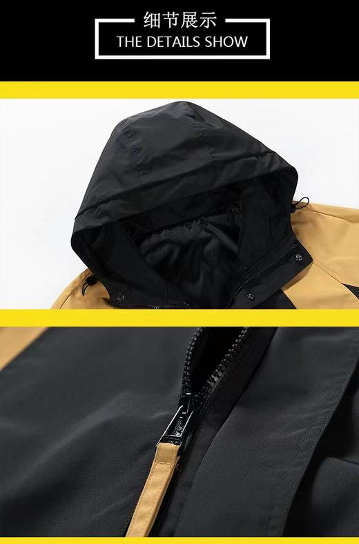 F040749休闲日常通勤男女同款透气软壳冲锋衣连帽外套 商品图6