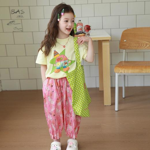叮当可可女童短袖t恤新款冰氧棉涂鸦亲子装儿童宝宝夏季上衣时髦网红90-140★娃娃优选 商品图0