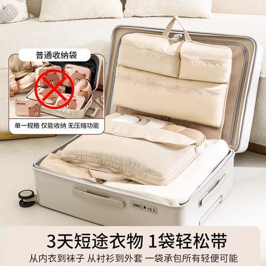 【便捷携带！耐磨防水】新款六合一压缩收纳袋旅行便携衣物内衣裤整理包折叠可悬挂行李箱。xb 商品图3