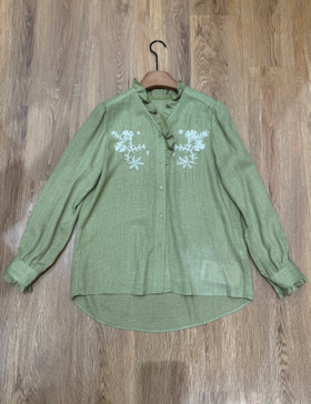 【门店同款】ENJOY夏季青麦绣枝衬衫 171195551