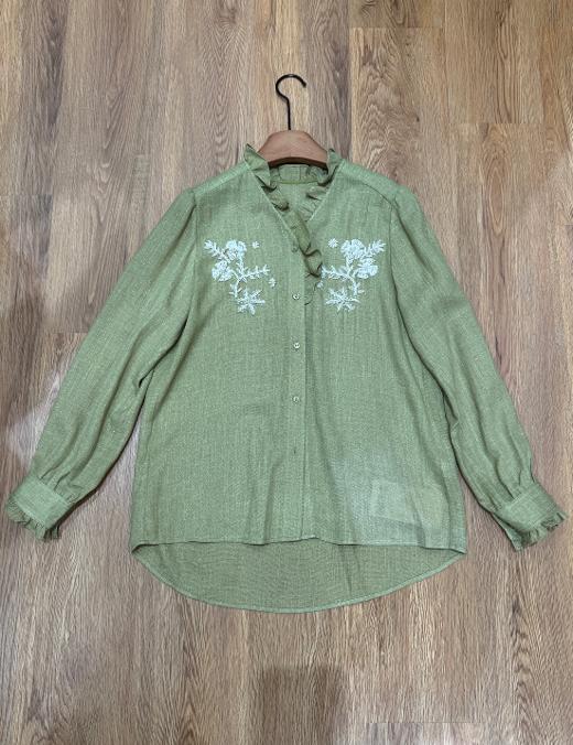 【门店同款】ENJOY夏季青麦绣枝衬衫 171195551 商品图0