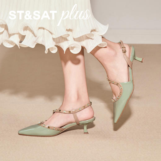 【铆钉系列】星期六26春新款优雅猫跟中空单鞋SSE1114206 商品图6