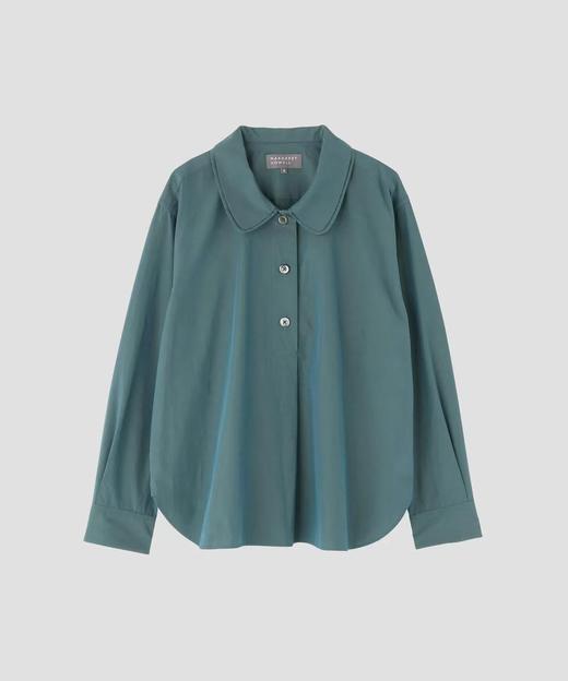 Margaret Howell 26SS 日版松石绿/石灰偏光双层圆领长袖衬衫 商品图3