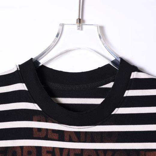 SDSA男装2026新款高贵轻奢美式撞色条纹印花字母圆领短袖T恤百搭 商品图2