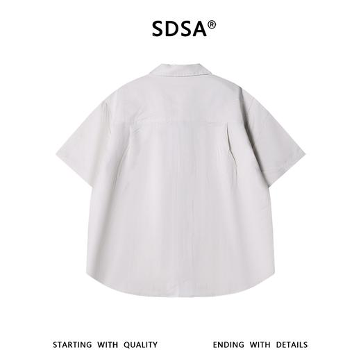 SDSA男装2026新款高贵轻奢日系纯色明线翻领短袖衬衫百搭宽松上衣 商品图4