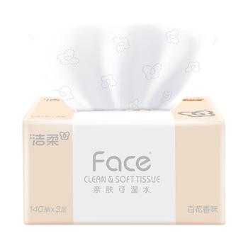 洁柔抽纸 粉Face柔韧3层140抽*18包 面巾纸 百花香味纸巾 整箱卫生纸 /家庭清洁/纸品 /清洁纸品 /抽纸 商品图5
