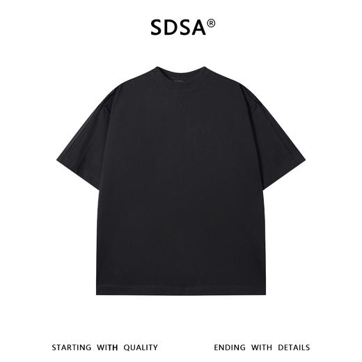 SDSA男装2026新款轻奢韩系简约圆领短袖T恤后背纽扣装饰设计百搭 商品图0