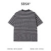 SDSA男装2026新款高贵轻奢美式撞色条纹印花字母圆领短袖T恤百搭 商品缩略图1