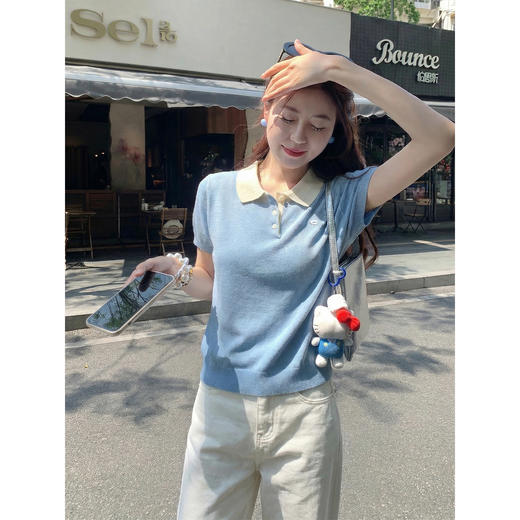 <曾小咸推荐>4.8现货秒杀 ！微信超特价！韩系翻领撞色针织衫 日常149.99 立减90 秒杀59.99！！ 商品图1