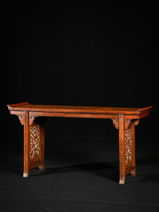 清	黄花梨夹头榫如意云纹独板翘头案 商品图4