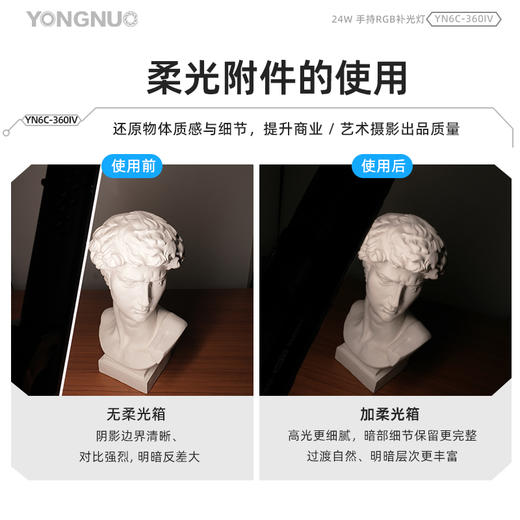 永诺YN6C-360IV 24W 手持RGB补光灯 6色波段同步出力 光质革命 创作无限 商品图10