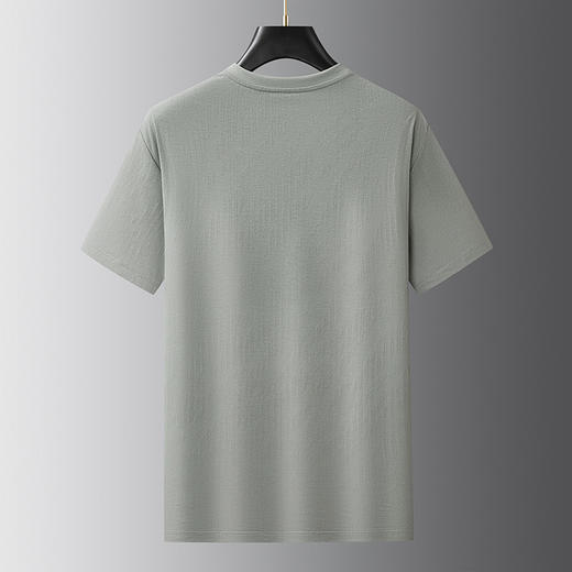 【DWP】大依优型大码男装V领短袖T恤莱赛尔棉麻混纺上衣商务休闲棉质夏季 商品图4