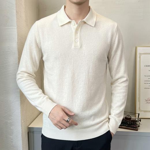 通勤好搭子~6A级白厂丝羊毛POLO翻领羊毛衫男套头上衣SYM260585 商品图1