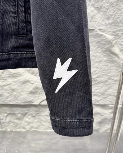 F040711春夏季新款做旧复古街头涂鸦背后梵文字母水洗牛仔外套 商品图4