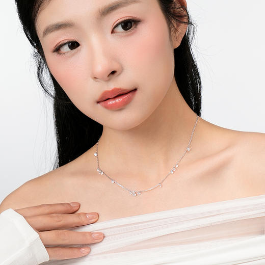 卡蒂罗KADER 银河 925银流苏水滴闪锆时尚百搭简约清新甜美轻奢高级感流苏设计可调节显白锁骨链 恋爱告白 商品图2