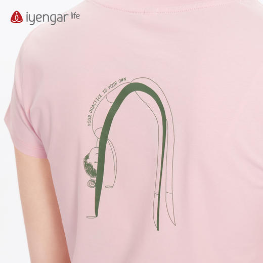 艾扬格 life C1217悦性女装T恤短袖 原创手绘设计一笔勾勒后弯体式 柔软亲肤排汗 商品图5