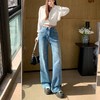 【秒杀】2026春季设计感高腰直筒小个子阔腿裤满天星烫钻牛仔裤女 商品缩略图1