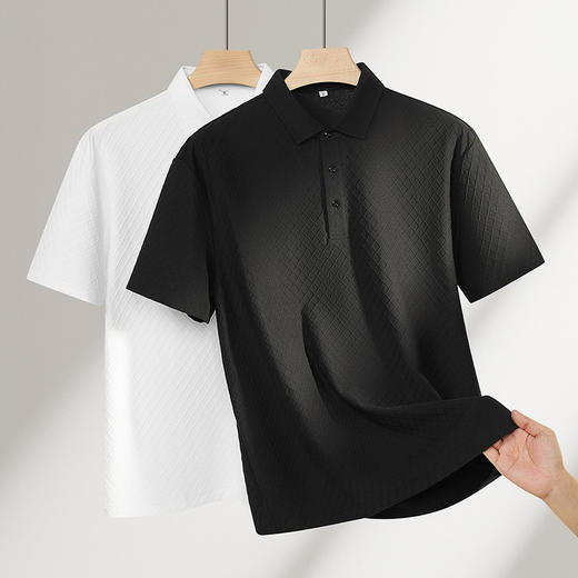 【DPF】大依优型大码男装夏季暗纹提花短袖POLO衫商务休闲棉质上衣T恤 商品图1