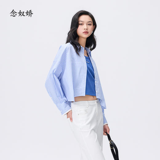 【商场同款】CNB6424 “ 海盐条纹衬衫 ” 棉质条纹面料，自带微弹 不易皱清爽好穿 商品图6