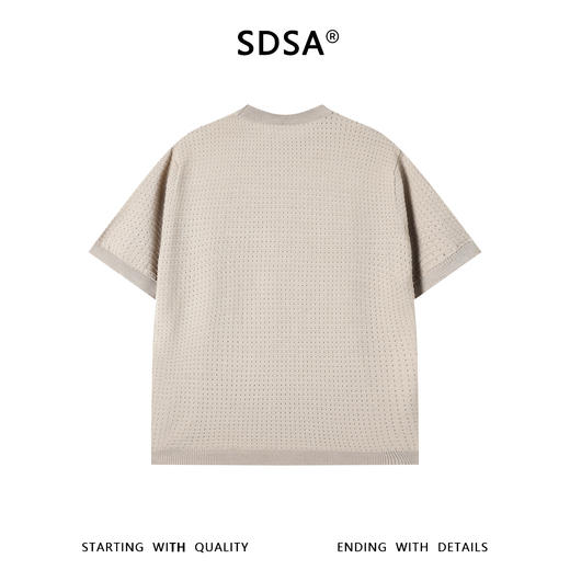 SDSA男装2026新款高贵轻奢简约透气横纹针织圆领毛衣百搭时尚上衣 商品图3