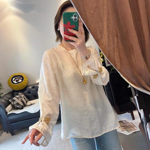 【秒杀】重工刺绣新中式国风马甲衬衫套装女2026春季新款复古上衣可配套装 商品图3