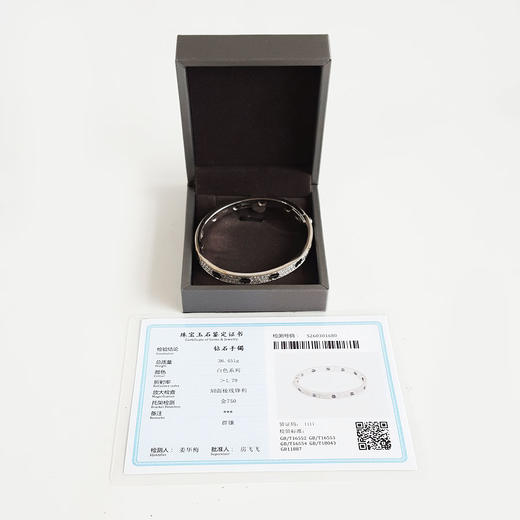 【天然正品】AU750白金经典时尚高定定制款群镶钻石手镯18号（皆取最大值）260326NJS12 商品图1