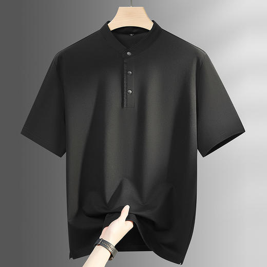 【DPF】大依优型大码男装夏季立领短袖T恤新中式禅意上衣休闲百搭棉质 商品图2