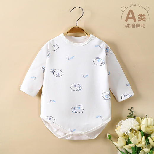 【49.9元任选2件】婴童新生儿纯棉衣服春夏款婴儿服装无骨包屁衣宝宝连体衣三角爬服聚 商品图6