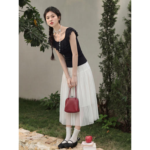 鹿向南「暮色剪影」法式黑色背心吊带女夏新款时尚设计感百搭上衣 商品图4