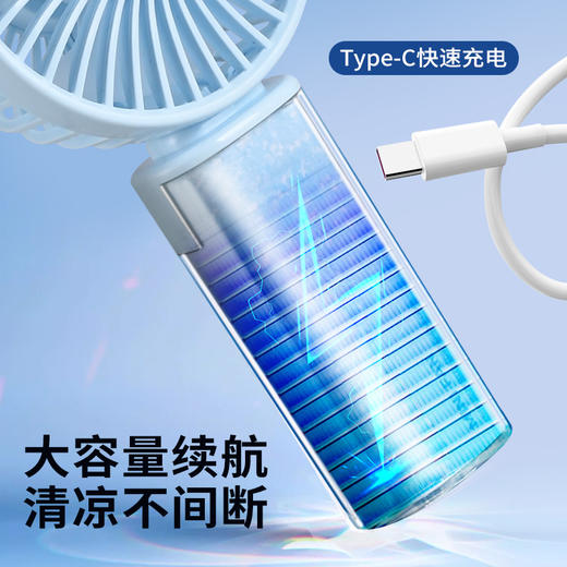 【大风力！清凉不间断】手持马卡龙透明小风扇迷你便携三档锂电USB充电桌面风扇夏季礼品。xb 商品图3