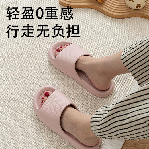 软弹有度~夏季家用静音防滑厚底缓震拖鞋男女拖鞋室内踩屎感凉拖软胶 商品图1