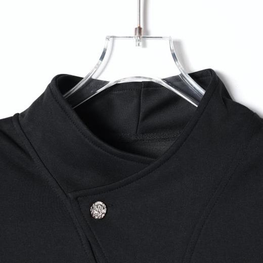 SDSA男装2026新款高贵轻奢新中式斜襟立领盘扣T恤百搭简约上衣 商品图2