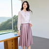 IWY/紫色衬衫套裙窗边紫藤淡紫蝴蝶结衬衫A字裙套装通勤显瘦气质女神 25B785+25S795 商品缩略图0