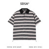 SDSA男装2026新款轻奢复古彩点条纹Polo衫撞色领抽绳下摆休闲短袖 商品缩略图0