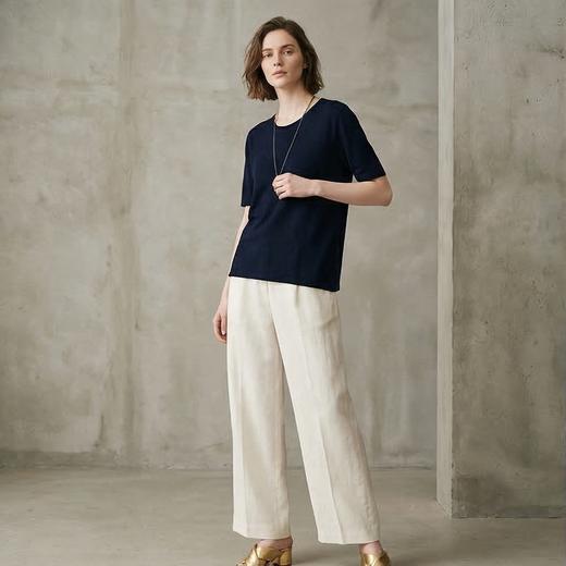 PALUOPO/PL【桑蚕丝混纺】天丝 T 恤女夏季新款宽松显瘦冰感上衣ES250952M 商品图6