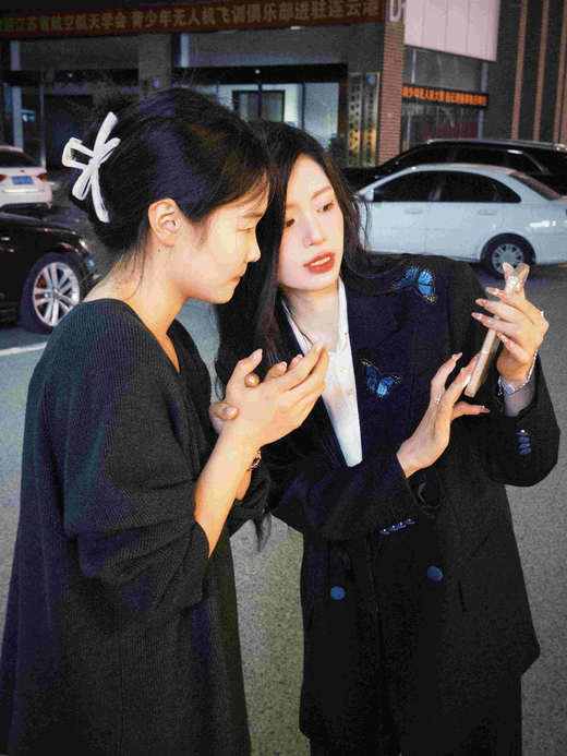 法小曼*子珍原创蝴蝶刺绣高定阔版黑色西装套装女廓形个性重要场合 商品图3