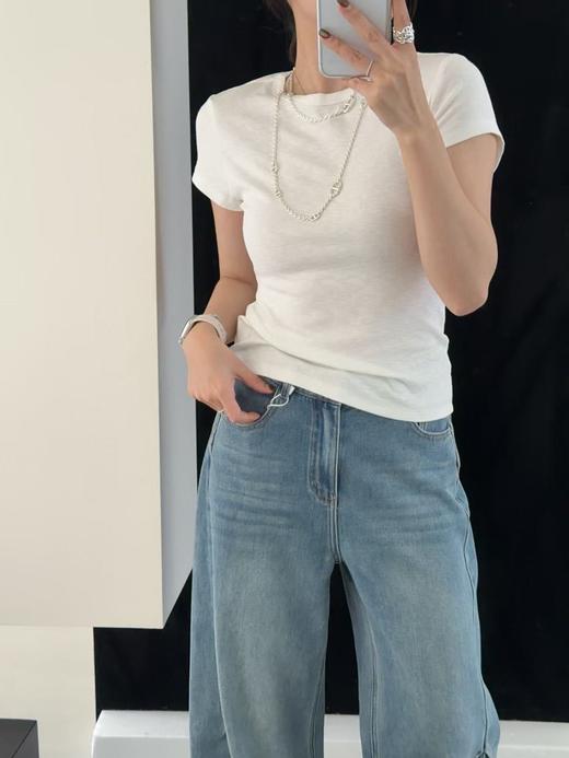 ❗️南油高定❗️撑场面的短袖❗️【row风天丝棉短袖T恤】上身效果真香❗️ 😊这是我今年穿过巨显瘦的T恤了🤪往往越简单的衣服上身越有高级感！ 商品图2