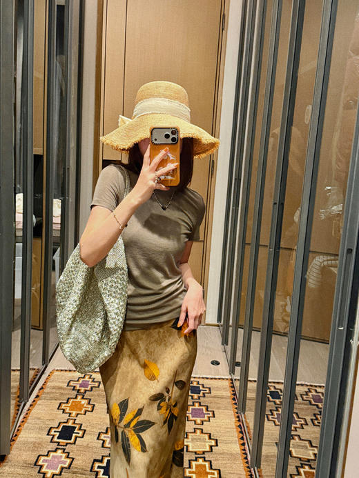 新中式清冷感金枝玉叶禅意显瘦鱼尾半裙 商品图1