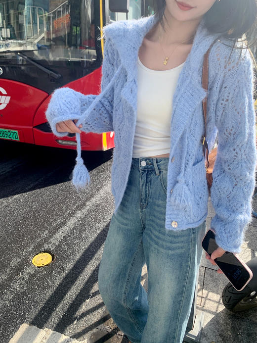 <曾小咸推荐>4.8现货秒杀 ！微信超特价！温柔系镂空毛织开衫 日常209.99 立减120 秒杀89.99！！ 商品图8