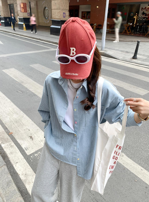 <曾小咸推荐>4.9现货秒杀 ！微信超特价！蓝白牛仔竖条纹衬衫 日常169.99 立减80 秒杀89.99！！ 商品图9