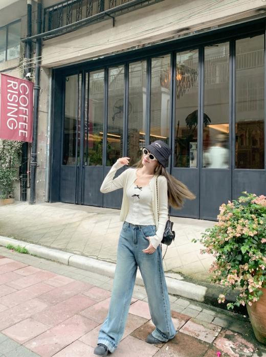 <曾小咸推荐>4.8现货秒杀 ！微信超特价！韩系针织开衫+背心两件套装 日常189.99 立减110 秒杀79.99！！ 商品图6