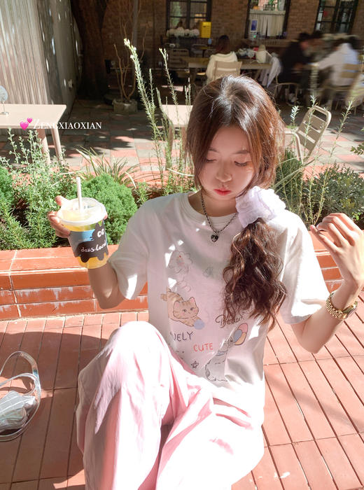 <曾小咸推荐>4.8现货秒杀 ！微信超特价！小猫印花短袖套头T恤 日常129.99 立减70 秒杀59.99！！ 商品图11