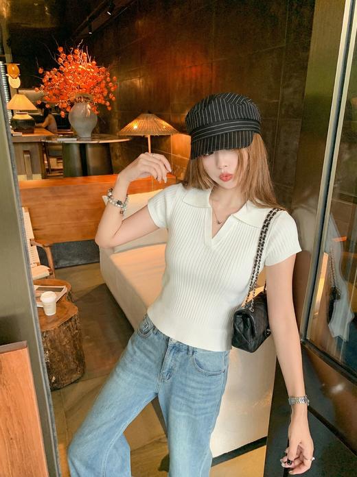 <曾小咸推荐>4.9现货秒杀 ！微信超特价！韩系纯色短款针织短袖女t恤 日常149.99 立减90 秒杀59.99！！ 商品图5