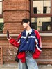 三ye草复古拉链情侣款立领运动夹克 商品缩略图0