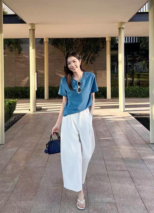 直发 静谧海岛蓝~海岛T恤 百搭简约圆领显瘦短袖【VQJ26033486】 商品图4