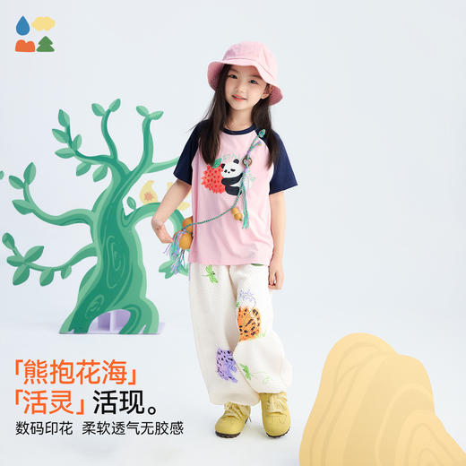 【儿童满印气球裤】森林棠26夏款褶皱布超轻宽松透气小童卡通印花阔腿裤42662255 商品图3